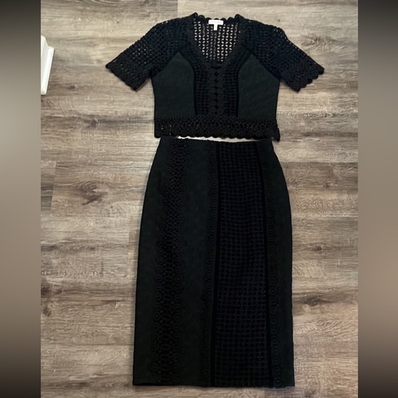 Rebecca Taylor Other - Rebecca Taylor Lace Crochet Top and Pencil Skirt Set size 2/4